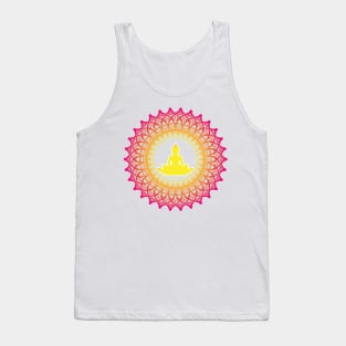 Enlightened Soul Buddha Silhouette Mandala Illustration Print Design GC-092-20 Tank Top